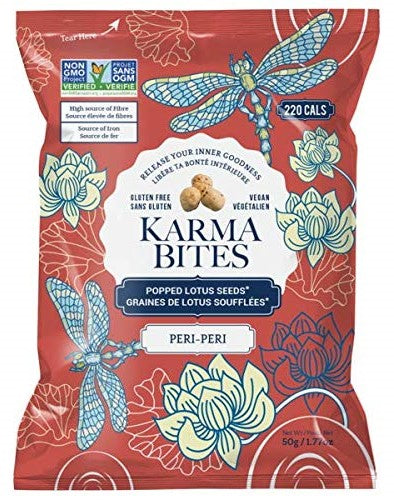 KARMA BITES POPPED LOTUS SEEDS PERI PERI