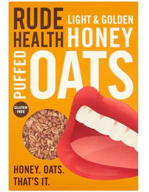 Rude Health GLUTEN FREE CEREALS Honey Puffed Oats 240g