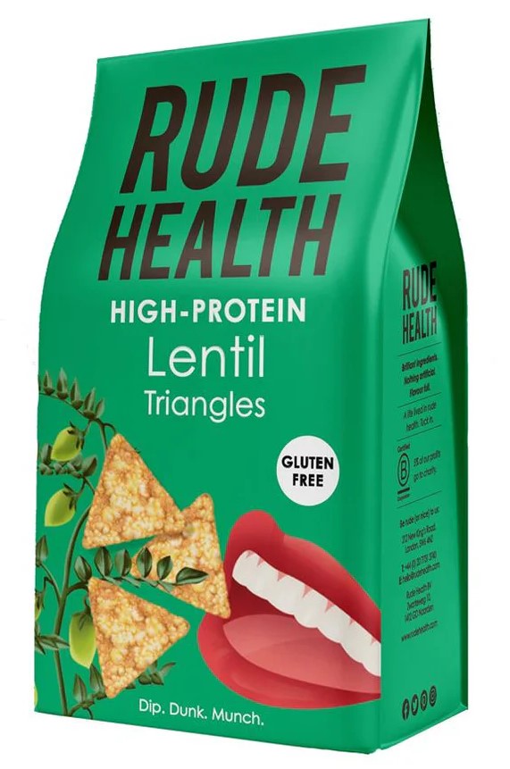 RUDE HEALTH High Protine lentil Triangles