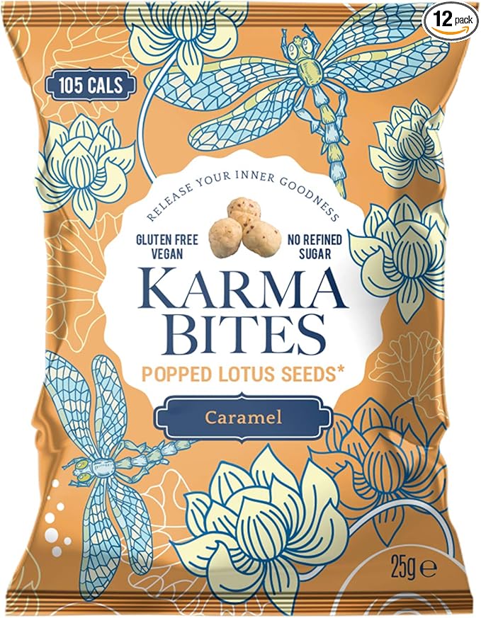 KARMA BITES POPPED LOTUS SEEDS CARAMEL