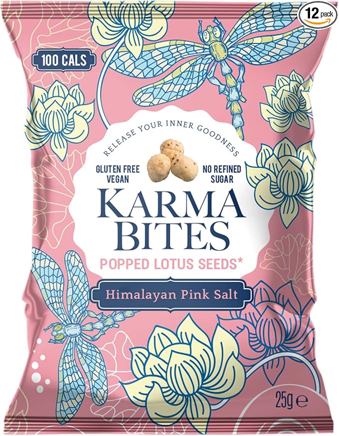 KARMA BITES POPPED LOTUS SEEDS HIMALAYAN PINK SALT